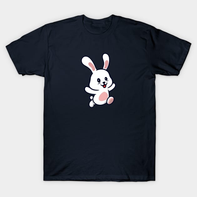 Cute Bunny Cartoon T-Shirt by garistipis